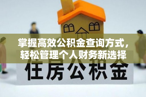 玉环掌握高效公积金查询方式，轻松管理个人财务新选择